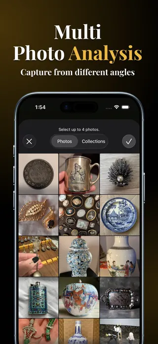 Selecting up to four extra photos of an item in Antiqly